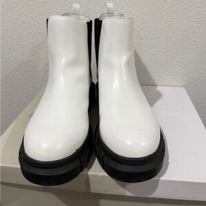 BP White and Black Ankle Boots